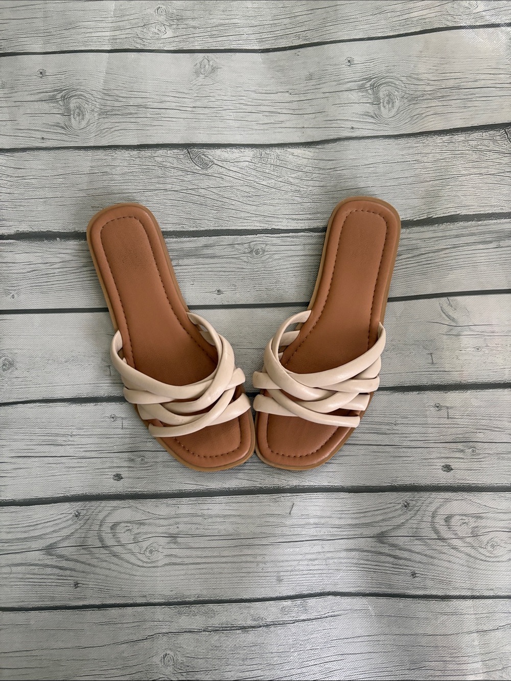 Universal Thread Cream Braided Slide Sandals